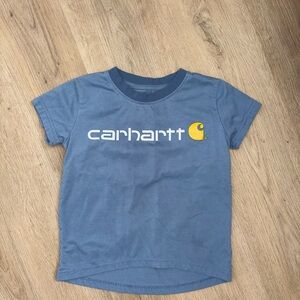 Carhartt Kids Tee in Blue with Yellow Logo